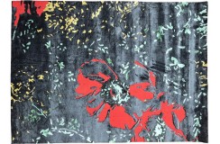 Dwupoziomwy ręcznie wykonany dywan Abstract Art Poppy AA-111 red, 100% jedwab z włókna bananowca