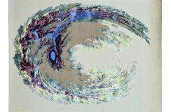 Lśniący ręcznie wykonany dywan Abstract Art Fire AA-222 multi, 50% wełna 50% jedwab z włókna bananowca