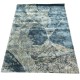 Lśniący ręcznie wykonany dywan Abstract Art Leaves AA-656 navy, 100% jedwab z włókna bananowca