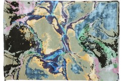 Lśniący ręcznie wykonany dywan Abstract Art Splashes AA-777 multi, 50% wełna 50% jedwab z włókna bananowca monstera