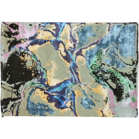 Lśniący ręcznie wykonany dywan Abstract Art Splashes AA-777 multi, 50% wełna 50% jedwab z włókna bananowca monstera