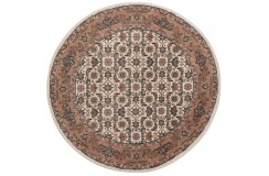 Wełniany okrągły ręcznie tkany dywan Herati  z Indii 100x100cm orientalny brązowy