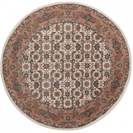 Wełniany okrągły ręcznie tkany dywan Bidjar Herati  z Indii 100x100cm orientalny brązowy