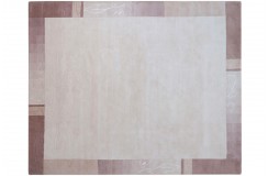 Wełna owcza wysokogórska i nowozelandzka ręcznie tkany dywan Nepal Original 250x300cm beż brąz