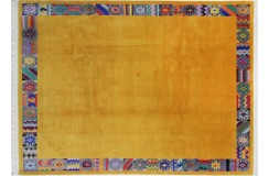 Rzeźbiony na obramowaniu żóły dywan ręcznie tkany oryginalny Nepal premium Indie 250x350cm 100% wełna klasyczny wzór