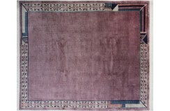 Rzeźbiony na obramowaniu fioletowy dywan ręcznie tkany oryginalny Nepal premium Indie 250x300cm 100% wełna klasyczny wzór