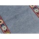 Rzeźbiony na obramowaniu niebieski dywan ręcznie tkany oryginalny Nepal Royal Indie 75x130cm 100% wełna klasyczny wzór