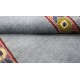 Rzeźbiony na obramowaniu niebieski dywan ręcznie tkany oryginalny Nepal Royal Indie 75x130cm 100% wełna klasyczny wzór