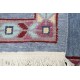 Rzeźbiony na obramowaniu niebieski dywan ręcznie tkany oryginalny Nepal Royal Indie 75x130cm 100% wełna klasyczny wzór