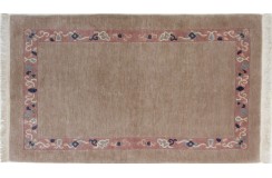 Rzeźbiony na obramowaniu brązowy dywan ręcznie tkany oryginalny Nepal premium Indie 95x160cm 100% wełna klasyczny wzór