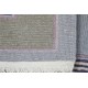 Geometryczny szary dywan z wzorem greckim ręcznie tkany oryginalny Nepal Royal Indie 75x130cm 100% wełna klasyczny wzór