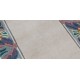 Beżowy dywan z kontrastowymi wzorami ręcznie tkany oryginalny Nepal premium Indie 95x165cm 100% wełna