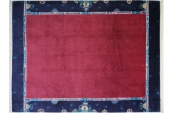 Nowoczesny elegancki salonowy malinowy dywan ręcznie tkany Nepal Patana Indie 250x350cm 100% wełna