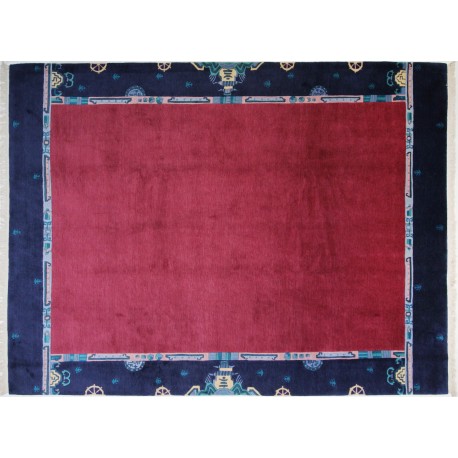 Nowoczesny elegancki salonowy malinowy dywan ręcznie tkany Nepal Patana Indie 250x350cm 100% wełna