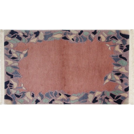 Rzeźbiony kolorowy dywan witraż ręcznie tkany oryginalny Nepal premium Indie 90x150cm 100% wełna do salonu unikat