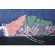 Abstrakcyjny unikat niebieski dywan nepalski z wzorami geopetrycznymi ręcznie tkany Nepal Wissenbach Indie 150x200cm 100% wełna