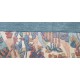 Rzeźbiony na obramowaniu niebieski dywan ręcznie tkany oryginalny Nepal premium Indie 90x160cm 100% wełna klasyczny wzór