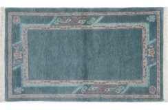 Turkusowy dywanręcznie tkany oryginalny Nepal premium Indie 95x160cm 100% wełna