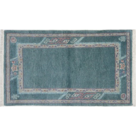 Turkusowy dywanręcznie tkany oryginalny Nepal premium Indie 95x160cm 100% wełna