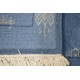 Niebieski stonowany dywan ręcznie tkany oryginalny Nepal Ritu Indie 70x140cm 100% wełna klasyczny wzór