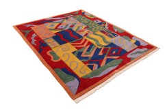 Rzeźbiony abstrakcyjny dywan ręcznie tkany 200x240cm nepal Avantgarde indie