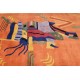 Pomarańczowy abstrakcyjny dywan ręcznie tkany oryginalny Nepal Avantgarde Indie 170x240cm 100% wełna klasyczny wzór