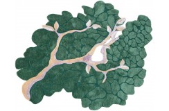  Dwupoziomwy niereguralny dywan Ascethic Bonsai Tree AB-230 Green, 100% wełna, ręcznie wykonany