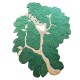  Dwupoziomwy niereguralny dywan drzwko Ascethic Bonsai Tree AB-230 Green, 100% wełna, ręcznie wykonany