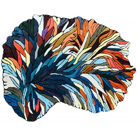  Wycinany nieregularny dywan Optimistic Peacock OP-276 Multi, 100% wełna, ręcznie wykonany, przycinany
