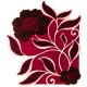 Okrągły niereguralny dywan Colorful Roses GD-10 Red, 100% wełna, ręcznie wykonany