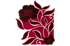 Okrągły niereguralny dywan Colorful Roses GD-10 Red, 100% wełna, ręcznie wykonany