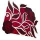 Okrągły niereguralny dywan Colorful Roses GD-10 Red, 100% wełna, ręcznie wykonany