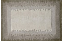 Przycinane nowoczesne wzory geometryczne dywan Indo-Nepal 170x240cm 100% wełna owcza beż