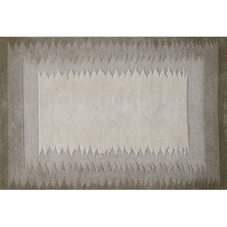 Przycinane nowoczesne wzory geometryczne dywan Indo-Nepal 170x240cm 100% wełna owcza beż