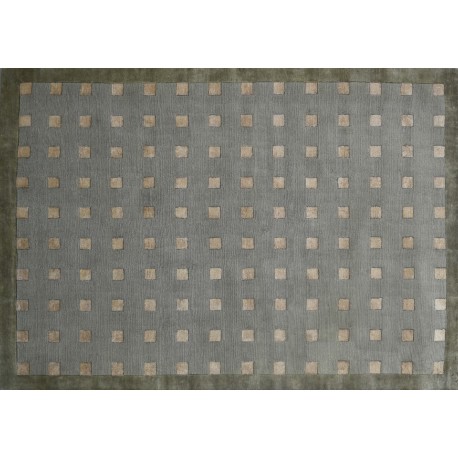 Przycinane nowoczesne wzory geometryczne dywan Indo-Nepal 170x240cm 100% wełna owcza zielony