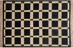 Przycinane nowoczesne wzory geometryczne dywan Indo-Nepal 120x180cm 100% wełna owcza czarny beżowy