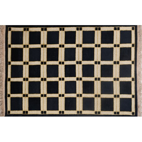 Przycinane nowoczesne wzory geometryczne dywan Indo-Nepal 120x180cm 100% wełna owcza czarny beżowy