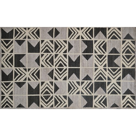 Przycinane nowoczesne wzory geometryczne dywan Indo-Nepal 150x240cm 100% wełna owcza szary