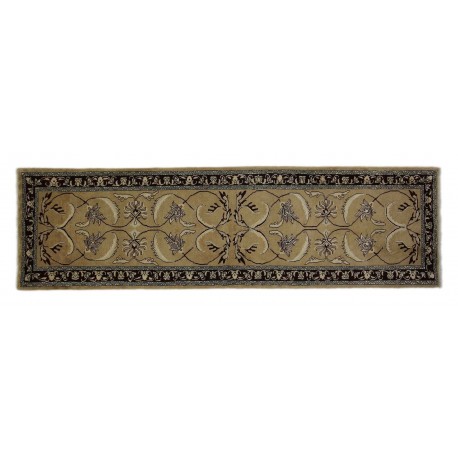 Unikat brązowy oryginalny perski dywan Saruk z pnączami ok 85x300cm 100% wełna, Iran