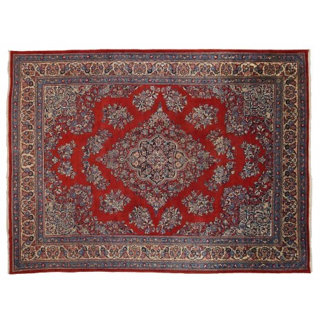 Czerwony gęto ręcznie tkany dywan Saruk z Iranu ok 250x350cm 100% wełna oryginalny perski