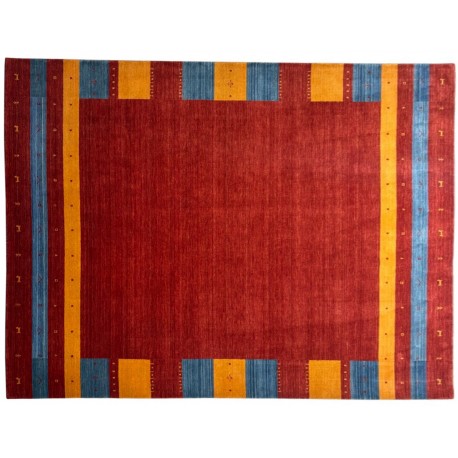 Czerwony ekskluzywny dywan Gabbeh Loribaft Indie 250x350cm 100% wełniany 