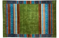 Zielony ekskluzywny dywan Gabbeh Loribaft Indie 250x350cm 100% wełniany 