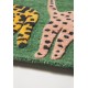 Zielony dywan Ascetic Cats AC-268 green, 100% wełna, ręcznie wykonany 120x180cm