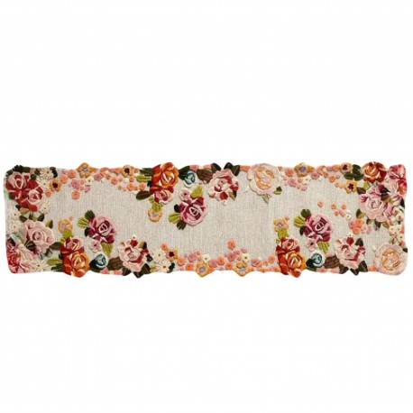  Wycinany niereguralny dywan Optimistic Blossom Garden GC-125 White, 100% wełna, chodnik 80x450cm