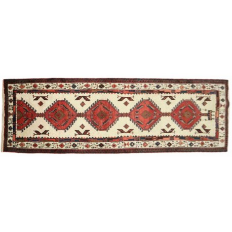 Perski wełniany recznie tkany dywan chodnik Meszkin z ornamentami ok 100x300cm, beż