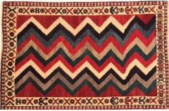 Etniczny dywan ręcznie tkany perski Kaszkaj Gabbeh Iran 100% wełna gruby 100x150cm