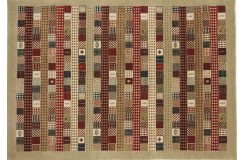 100% wełniany oryginalny dywan Gabbeh Loribaft patchwork 170x240cm Indie, gruby, mięsisty