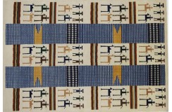 100% wełniany oryginalny dywan Gabbeh Loribaft patchwork 170x250cm Indie, gruby, mięsisty, unikat