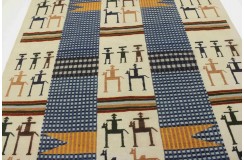 100% wełna gruby dywan loribaft z indii beżowy patchwork 170x250cm