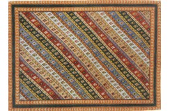 100% wełniany oryginalny dywan Gabbeh Loribaft patchwork 140x190cm Indie, gruby, mięsisty, unikat